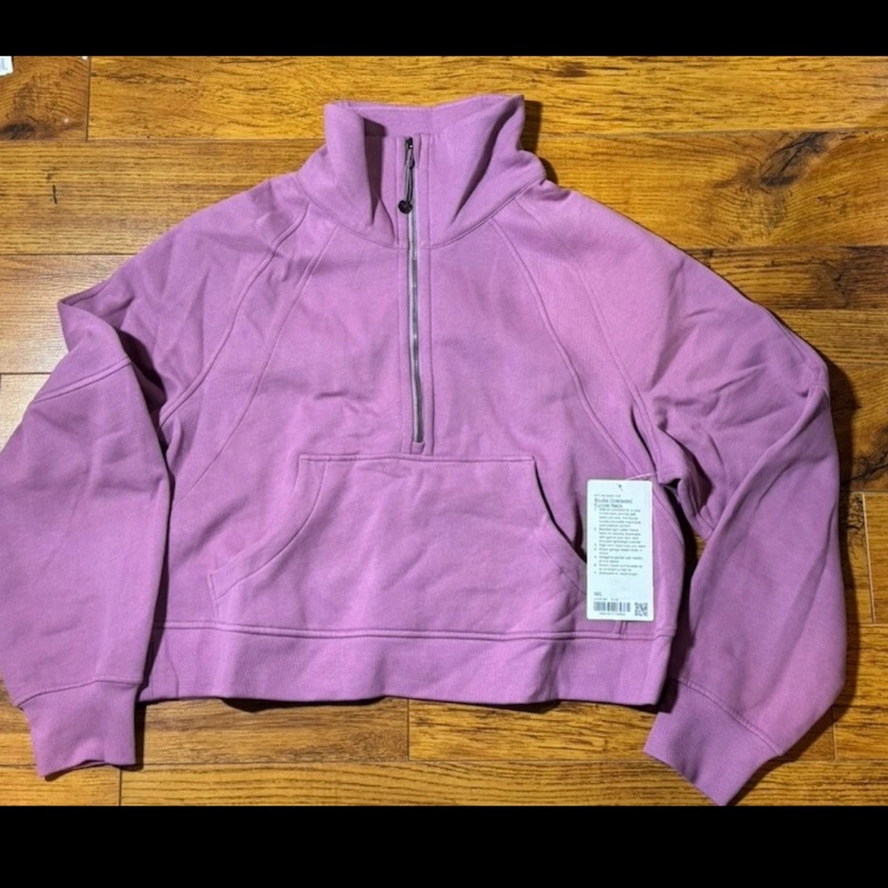 Lululemon NWT Size M / L Scuba Oversized Funnel Neck 1/2 Zip Velvet Dust